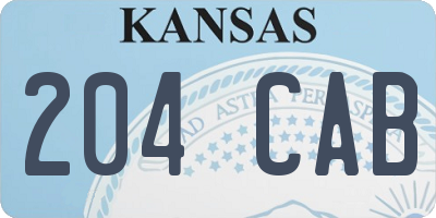 KS license plate 204CAB