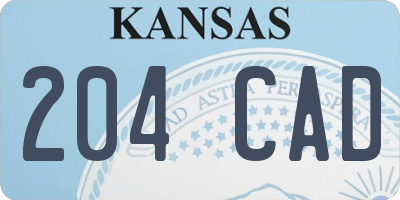 KS license plate 204CAD