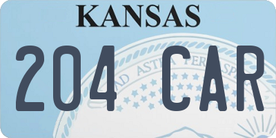 KS license plate 204CAR