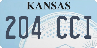 KS license plate 204CCI