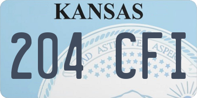 KS license plate 204CFI