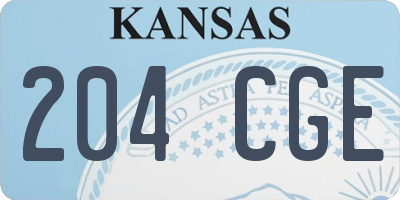KS license plate 204CGE