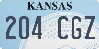 KS license plate 204CGZ