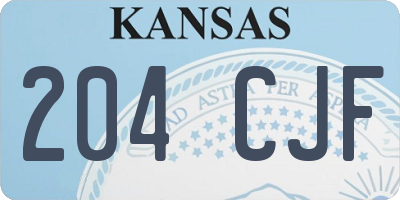 KS license plate 204CJF