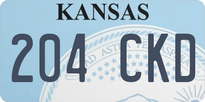 KS license plate 204CKD