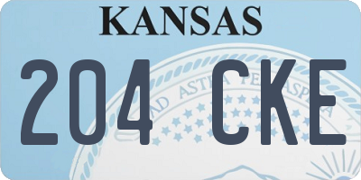KS license plate 204CKE