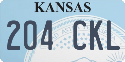 KS license plate 204CKL