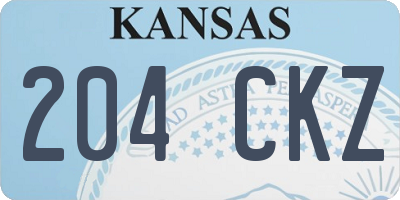 KS license plate 204CKZ