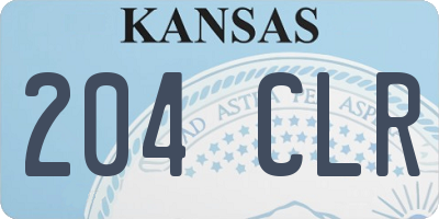 KS license plate 204CLR
