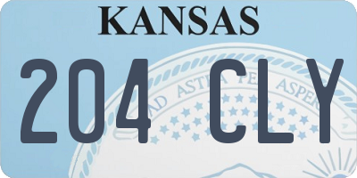 KS license plate 204CLY