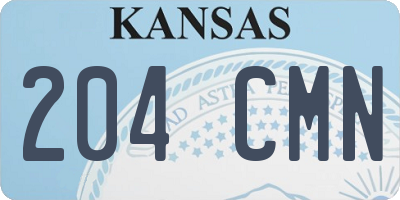 KS license plate 204CMN