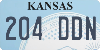 KS license plate 204DDN