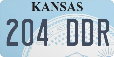 KS license plate 204DDR