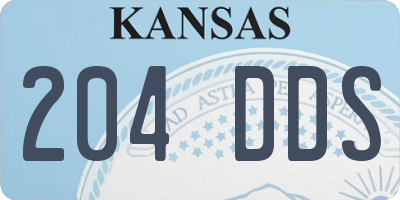 KS license plate 204DDS