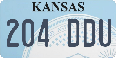 KS license plate 204DDU