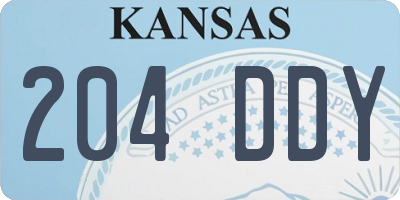 KS license plate 204DDY