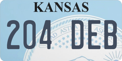 KS license plate 204DEB