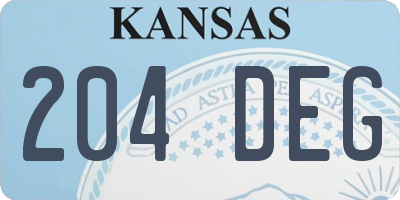 KS license plate 204DEG