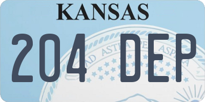 KS license plate 204DEP