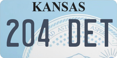 KS license plate 204DET