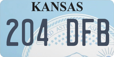 KS license plate 204DFB