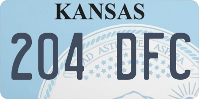 KS license plate 204DFC