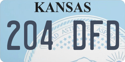 KS license plate 204DFD
