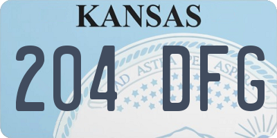 KS license plate 204DFG