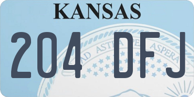 KS license plate 204DFJ