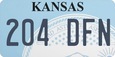 KS license plate 204DFN