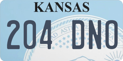 KS license plate 204DNO