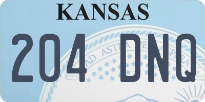KS license plate 204DNQ