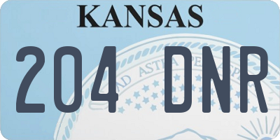 KS license plate 204DNR