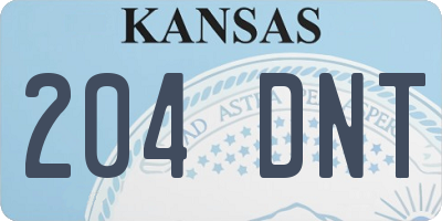 KS license plate 204DNT
