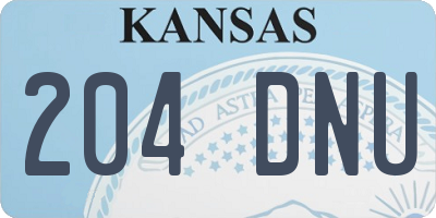 KS license plate 204DNU