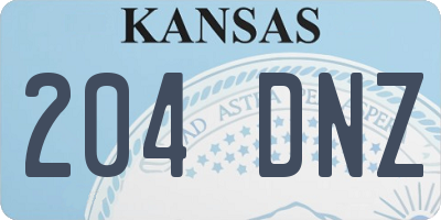 KS license plate 204DNZ