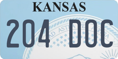 KS license plate 204DOC
