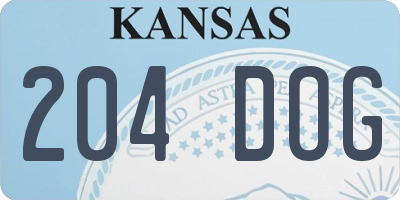 KS license plate 204DOG