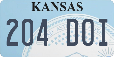 KS license plate 204DOI