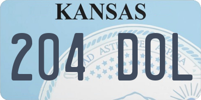 KS license plate 204DOL