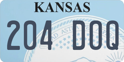 KS license plate 204DOQ