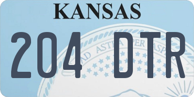 KS license plate 204DTR