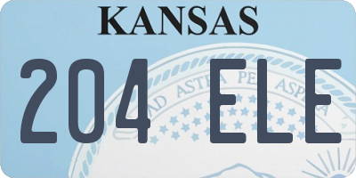 KS license plate 204ELE