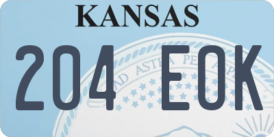 KS license plate 204EOK
