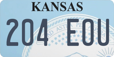 KS license plate 204EOU
