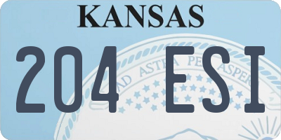 KS license plate 204ESI