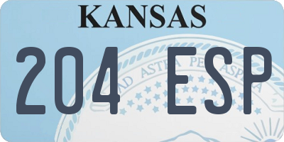 KS license plate 204ESP