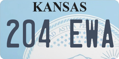 KS license plate 204EWA