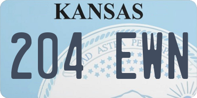 KS license plate 204EWN