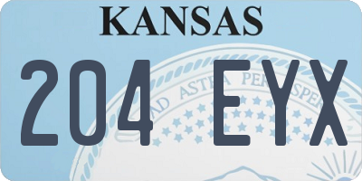 KS license plate 204EYX